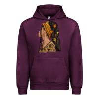 Mauve Wine Fall afro woman Urban Hoodie - NancyCooperArtShop
