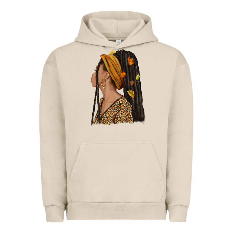 Fall Afro Woman Urban Hoodie by NancyCooperArtShop | Teevron
