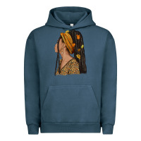 Pigment Midnight Navy Fall afro woman Urban Hoodie - NancyCooperArtShop