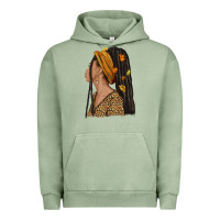 Pigment Oil Green Fall afro woman Urban Hoodie - NancyCooperArtShop