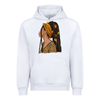 White Fall afro woman Urban Hoodie - NancyCooperArtShop