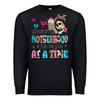 Black surviving motherhood one coffee at a time Premium Sweatshirt - MaliasSmallBusiness