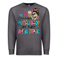 Charcoal Heather surviving motherhood one coffee at a time Premium Sweatshirt - MaliasSmallBusiness