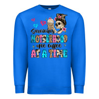 True Royal surviving motherhood one coffee at a time Premium Sweatshirt - MaliasSmallBusiness