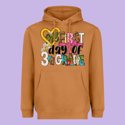 My First Day Of 3rd Grade Heavyweight Hoodie Designed By Nancycooperartshop