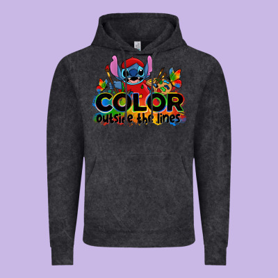 Color Outside The Lines Autism Stitch Vintage Hoodie Designed By Zillion Design Studio