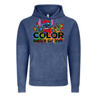 Vintage Denim color outside the lines autism stitch Vintage Hoodie - Zillion Design Studio