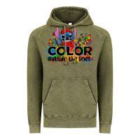 Vintage Olive color outside the lines autism stitch Vintage Hoodie - Zillion Design Studio