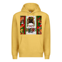 Antique Gold Christmas merry mama messy bun Premium Hoodie - Jasminsmagicworld