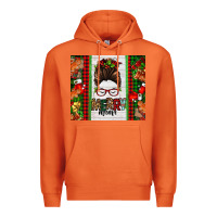 Carrot Christmas merry mama messy bun Premium Hoodie - Jasminsmagicworld