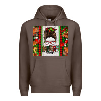 Coffee Christmas merry mama messy bun Premium Hoodie - Jasminsmagicworld