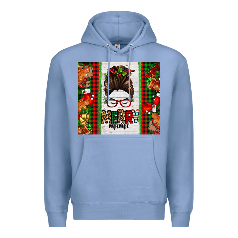Christmas Merry Mama Messy Bun Premium Hoodie by Jasminsmagicworld | Teevron