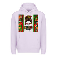 Lilac Christmas merry mama messy bun Premium Hoodie - Jasminsmagicworld