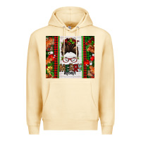 Pina Colada Christmas merry mama messy bun Premium Hoodie - Jasminsmagicworld