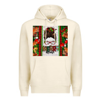 Tofu Christmas merry mama messy bun Premium Hoodie - Jasminsmagicworld