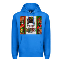 True Royal Christmas merry mama messy bun Premium Hoodie - Jasminsmagicworld