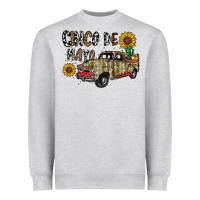 Heather Grey cinco de mayo truck Heavyweight Sweatshirt - CowhideDigitalArt