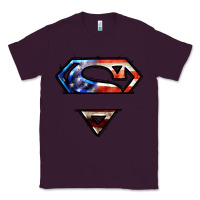 Plum super american flag logo Classic Tee - LillyAllenDesigns