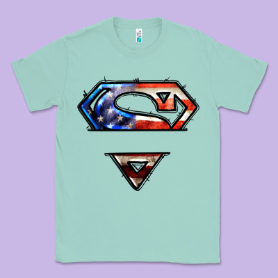 Super American Flag Logo Classic Tee Designed By Lillyallendesigns