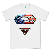 White super american flag logo Classic Tee - LillyAllenDesigns