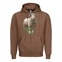 Chestnut dorset sheep Zipper Hoodie - LillyAllenDesigns