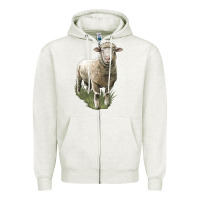 Oatmeal Heather dorset sheep Zipper Hoodie - LillyAllenDesigns