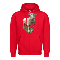 Red dorset sheep Zipper Hoodie - LillyAllenDesigns