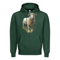 Sports Green dorset sheep Zipper Hoodie - LillyAllenDesigns