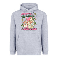 Heather Grey merry christmas assholes Heavyweight Hoodie - MaliasSmallBusiness