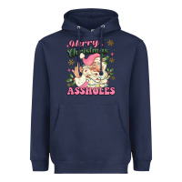 Navy merry christmas assholes Heavyweight Hoodie - MaliasSmallBusiness