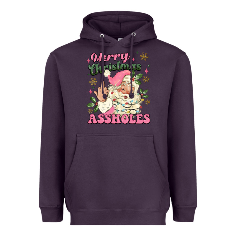 Merry Christmas Assholes Heavyweight Hoodie by MaliasSmallBusiness | Teevron