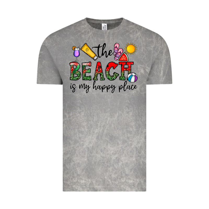 The Beach Is My Happy Place Vintage Tee by CowhideDigitalArt | Teevron
