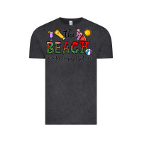 Vintage Black the beach is my happy place Vintage Tee - CowhideDigitalArt