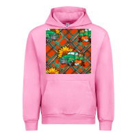 Fuchsia Pink Fall truck Urban Hoodie - NancyCooperArtShop