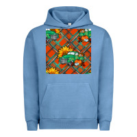 Pigment Pebble Blue Fall truck Urban Hoodie - NancyCooperArtShop