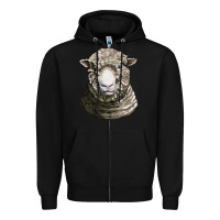 Black dorset sheep head Zipper Hoodie - LillyAllenDesigns