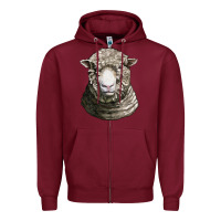 Burgundy dorset sheep head Zipper Hoodie - LillyAllenDesigns