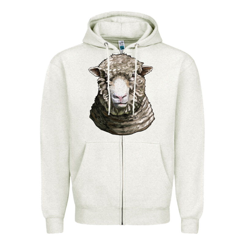 Dorset Sheep Head Zipper Hoodie by LillyAllenDesigns | Teevron