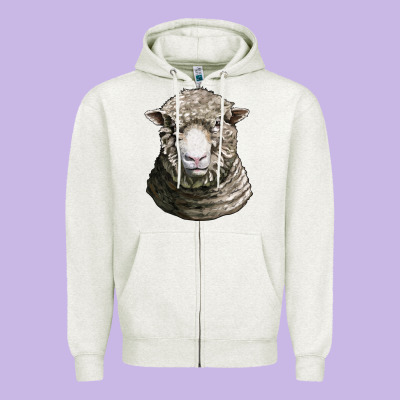Dorset Sheep Head Zipper Hoodie Designed By Lillyallendesigns