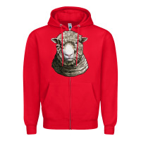 Red dorset sheep head Zipper Hoodie - LillyAllenDesigns