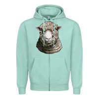 Seafoam dorset sheep head Zipper Hoodie - LillyAllenDesigns