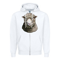 White dorset sheep head Zipper Hoodie - LillyAllenDesigns