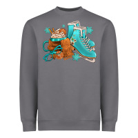 Storm Winter Ice Skating Boots And Coffee Heavyweight Sweatshirt - FaDigitalArtStudio