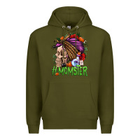 Army Green momster halloween momlife Premium Hoodie - Jasminsmagicworld
