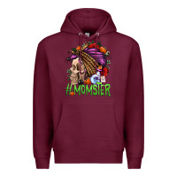 Burgundy momster halloween momlife Premium Hoodie - Jasminsmagicworld