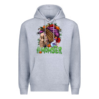 Heather Grey momster halloween momlife Premium Hoodie - Jasminsmagicworld