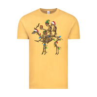 Vintage Mustard Christmas deer and skeletons Vintage Tee - FaDigitalArtStudio