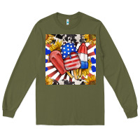 Army Green patriotic popsicles and sunflowers Long Sleeve Tee - BundleAndBundleShop
