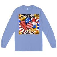 Colony Blue patriotic popsicles and sunflowers Long Sleeve Tee - BundleAndBundleShop