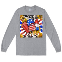 Heather Grey patriotic popsicles and sunflowers Long Sleeve Tee - BundleAndBundleShop